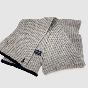 Polo Ralph Lauren Men's Ribbed Wool Knit Signature Pony Scarf 8" x 78"
